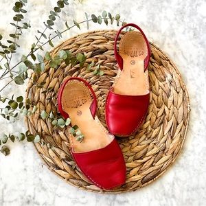 The Spanish Sandal Co Red Leather Avarcas Sandals